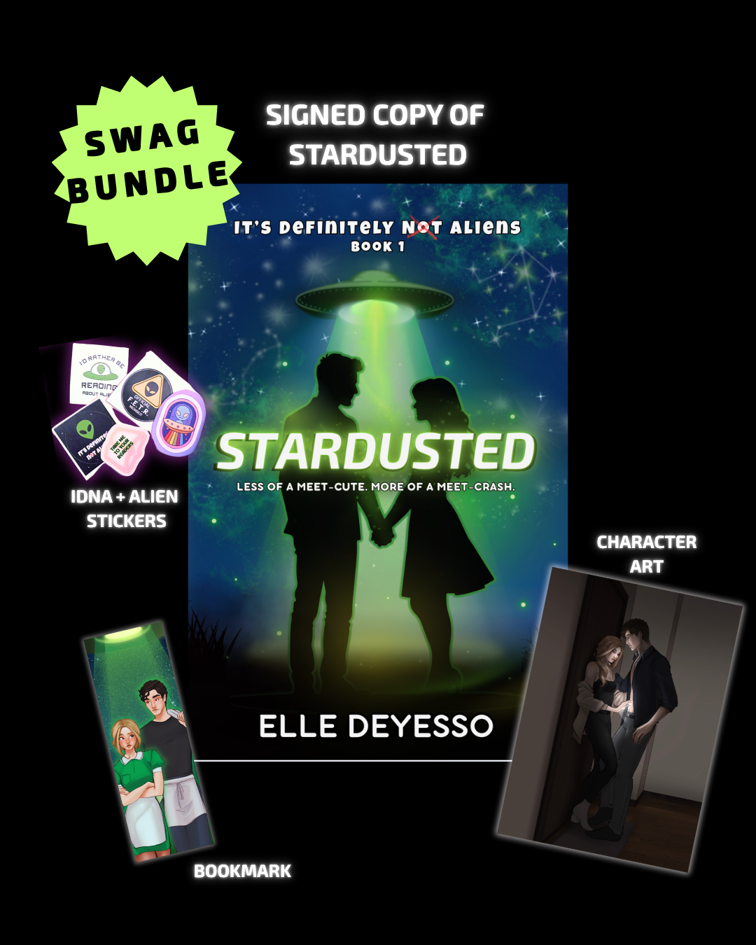 Signed Stardusted Paperback + Swag Bundle